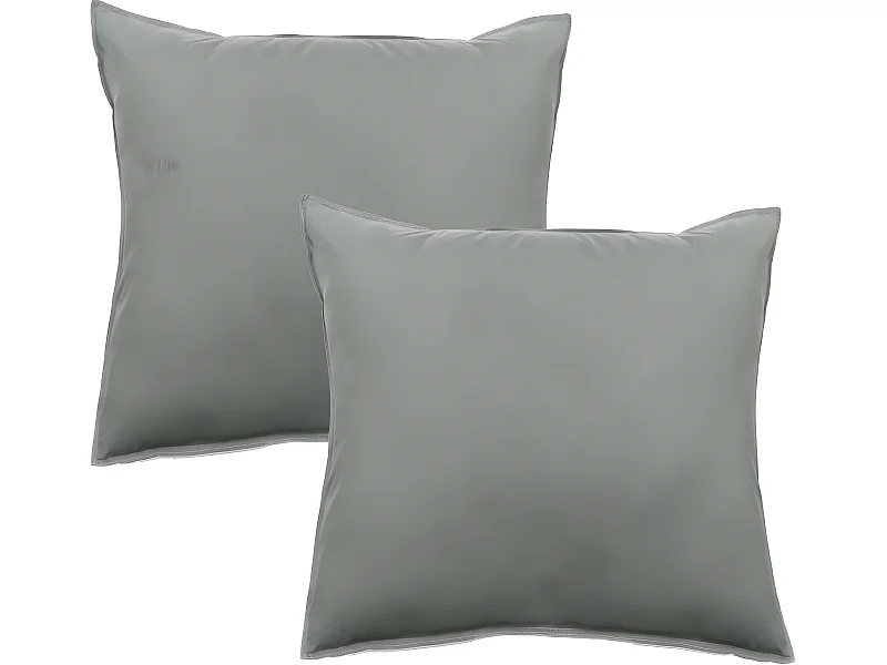 Lot de 2 taies d'oreiller Palace pur coton teint lavé 63 fils/cm² Vent du sud