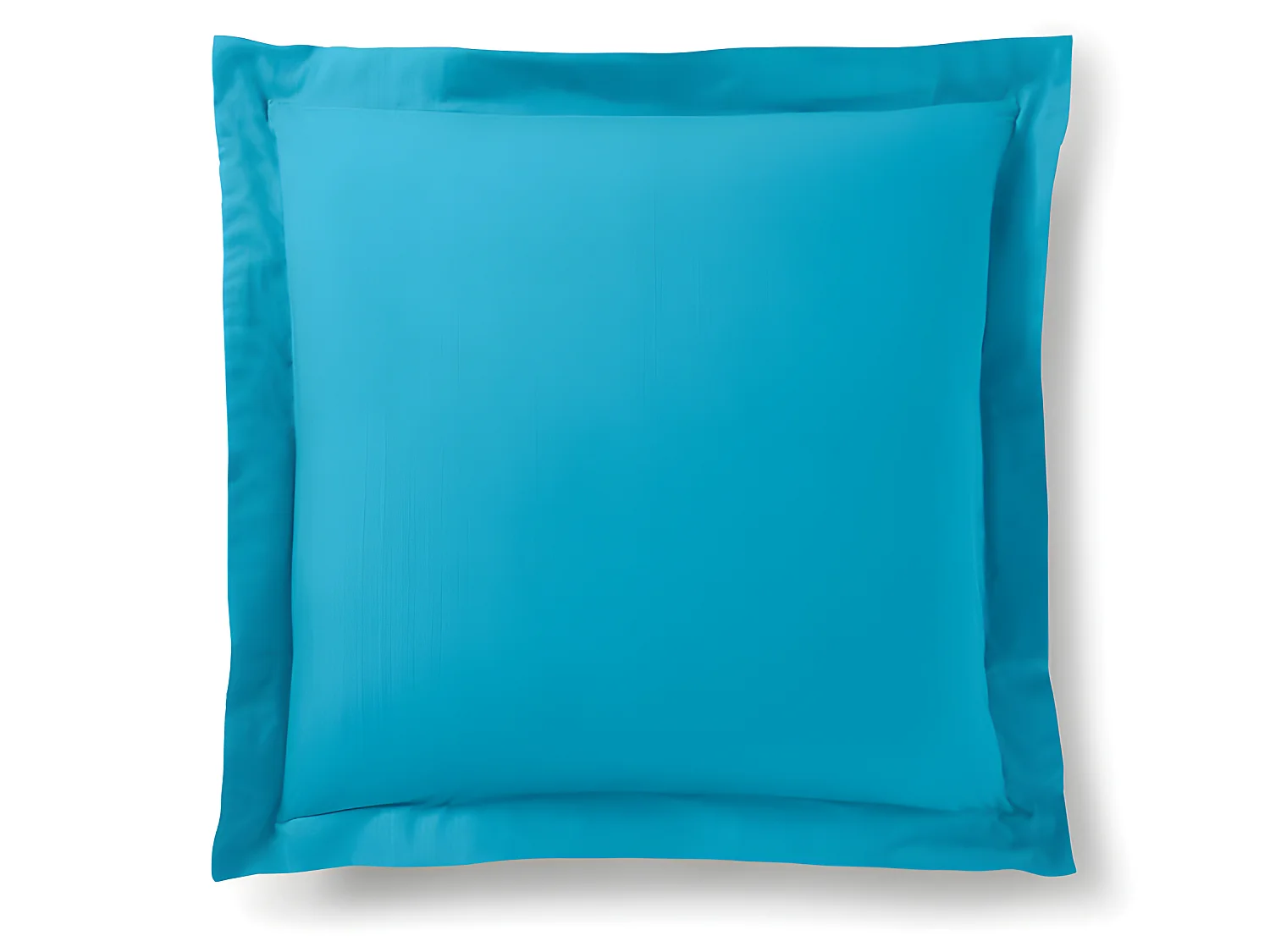 Taie d'oreiller 63 x 63 cm / 100% coton 57 fils/cm² - Turquoise