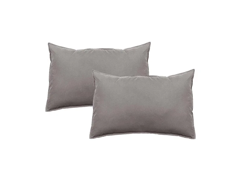 Lot de 2 taies d'oreiller Palace pur coton teint lavé 63 fils/cm² Vent du sud
