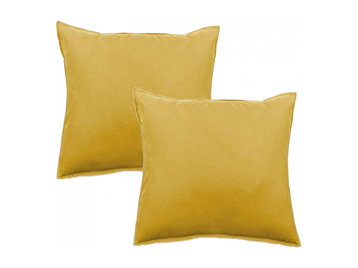 Lot de 2 taies d'oreiller Palace pur coton teint lavé 63 fils/cm² Vent du sud