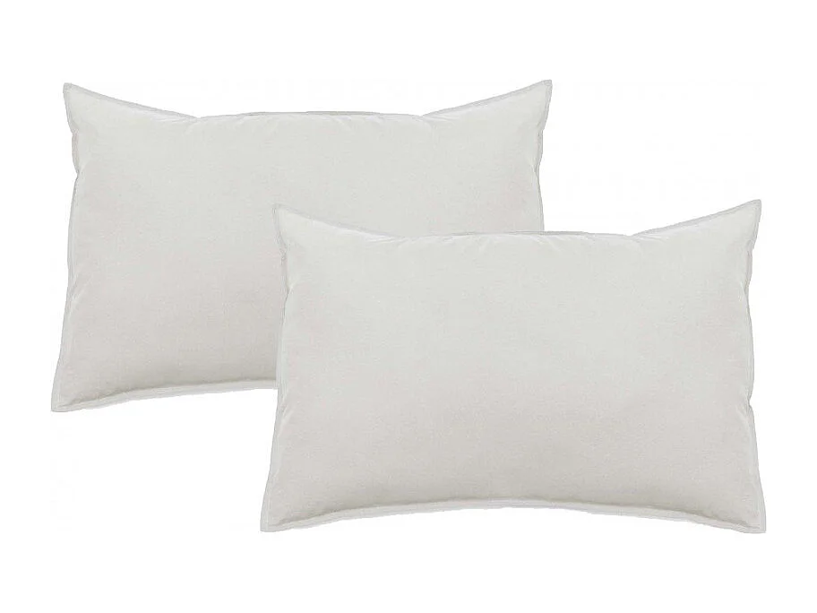 Lot de 2 taies d'oreiller Palace pur coton teint lavé 63 fils/cm² Vent du sud