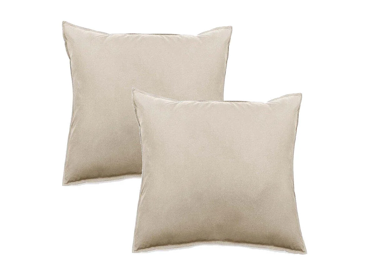 Lot de 2 taies d'oreiller Palace pur coton teint lavé 63 fils/cm² Vent du sud