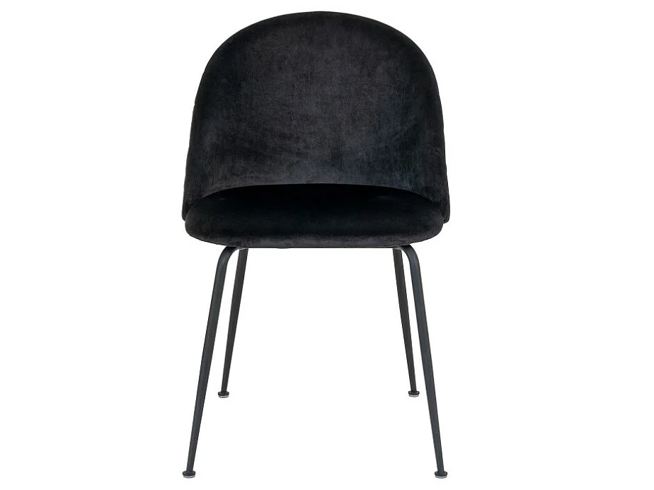 Geneve - Lot de 2 chaises en velours et métal - Noir