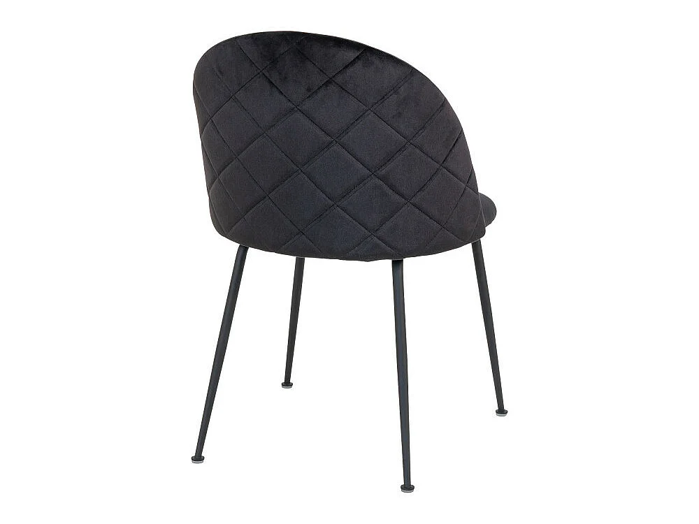 Geneve - Lot de 2 chaises en velours et métal - Noir
