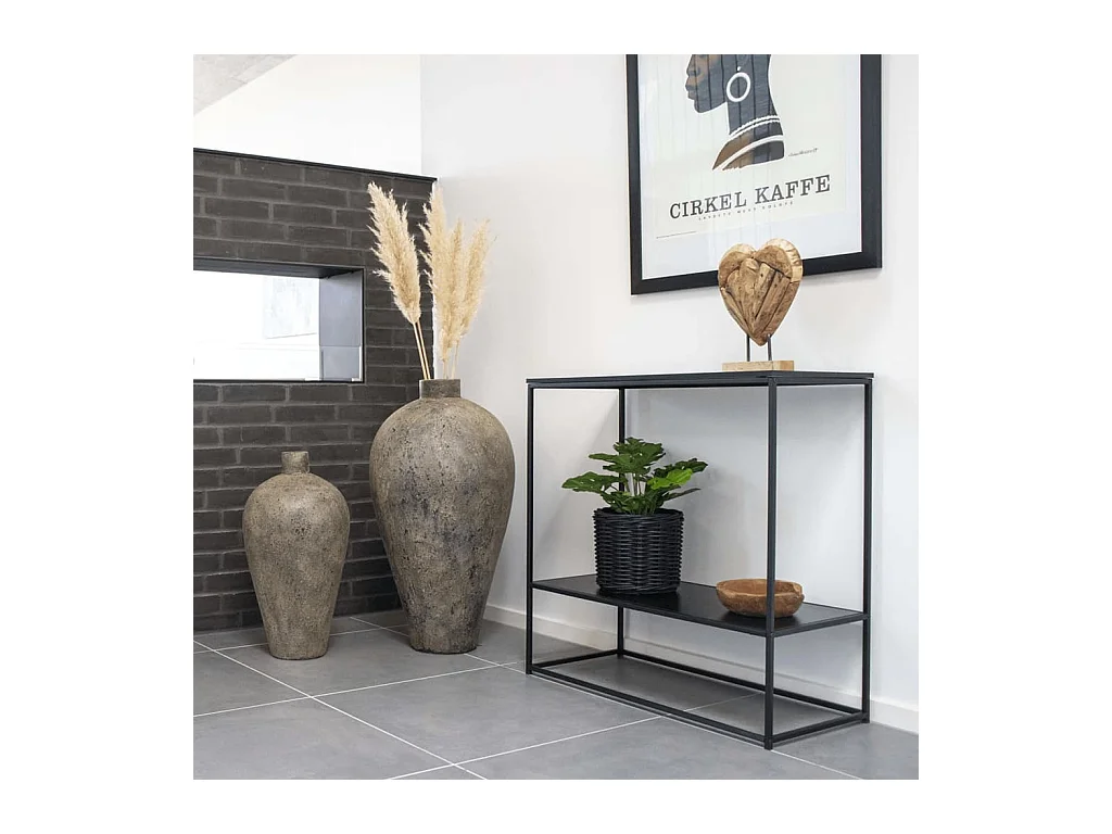 Table console avec 2 étagères Avery Noir