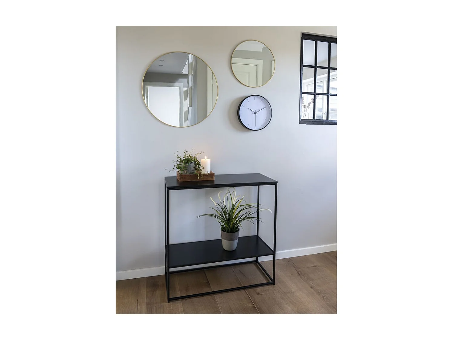 Table console avec 2 étagères Avery Noir