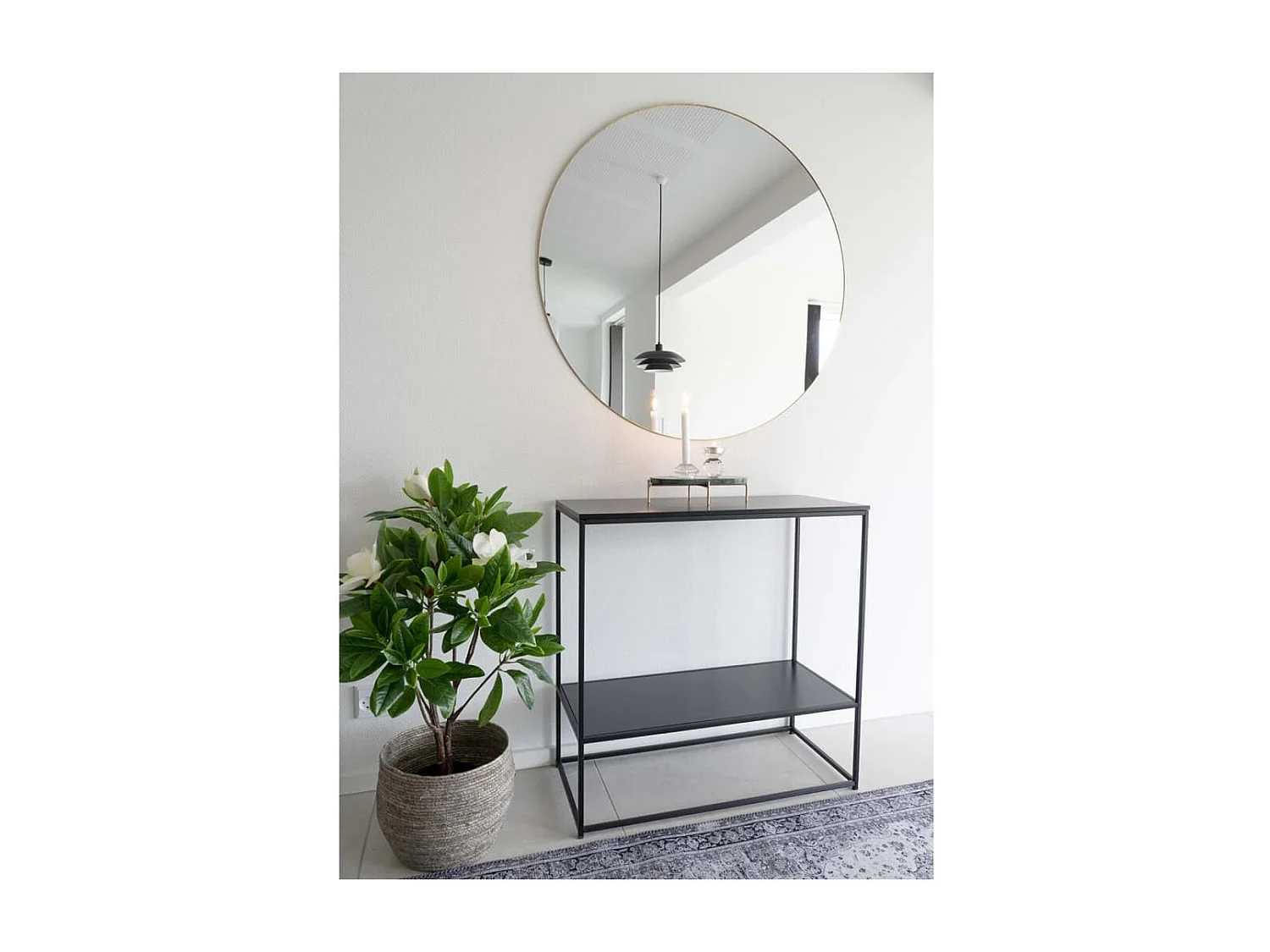 Table console avec 2 étagères Avery Noir