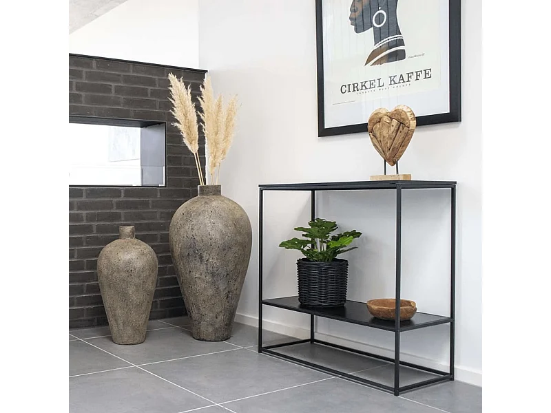 Table console avec 2 étagères Avery Noir