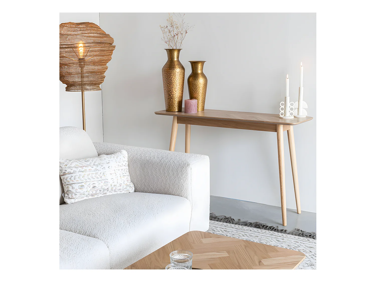 Fabio - Console en bois 120x40cm - Bois clair