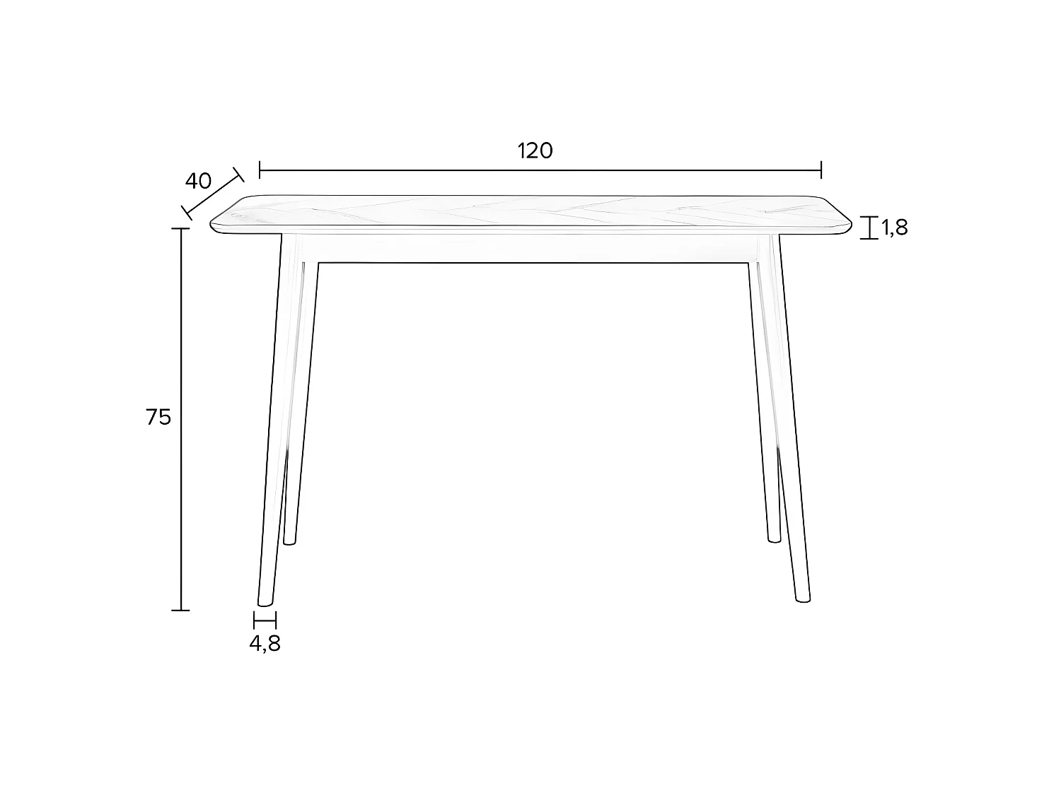 Fabio - Console en bois 120x40cm - Bois clair