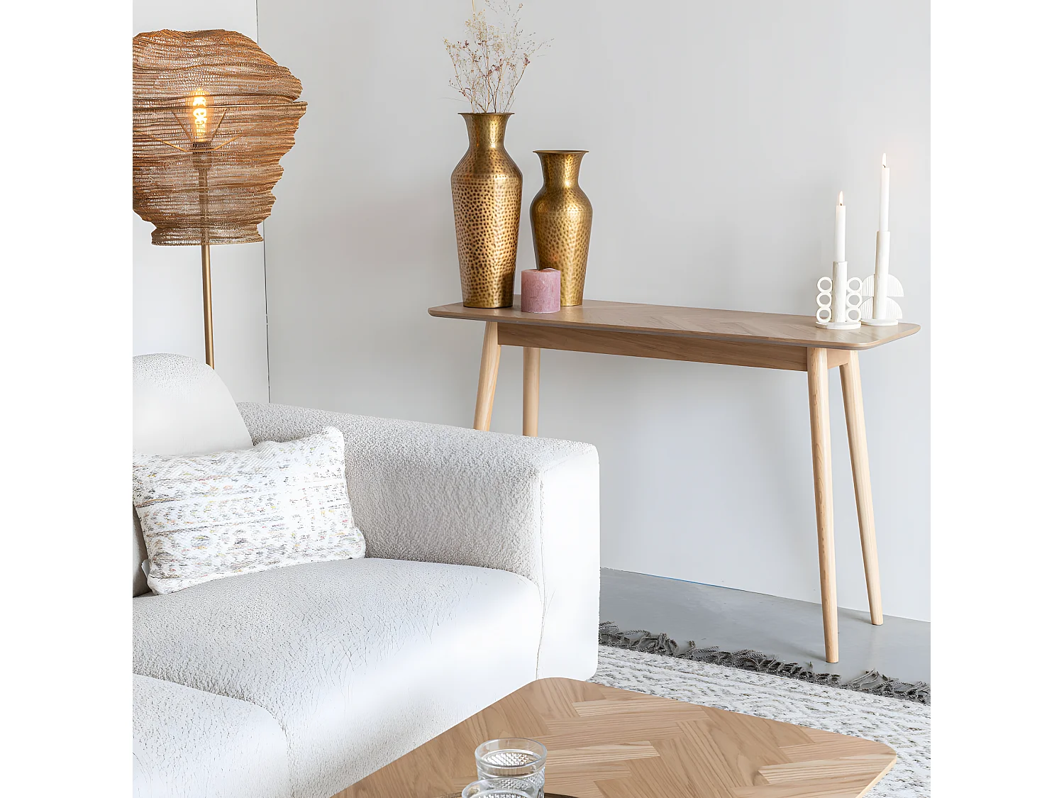 Fabio - Console en bois 120x40cm - Bois clair