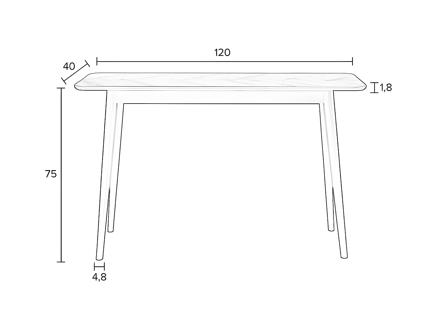 Fabio - Console en bois 120x40cm - Bois clair