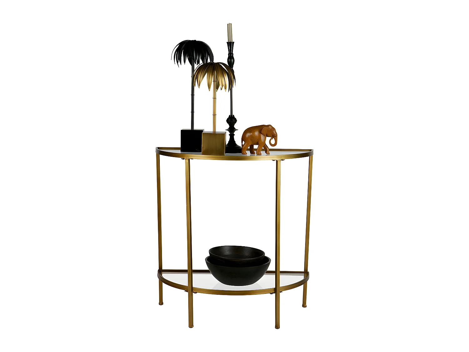 Goddess - Console en métal et verre - Laiton