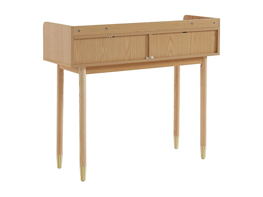 Bombong - Console 2 tiroirs en bois et cannage L100cm - Bois clair