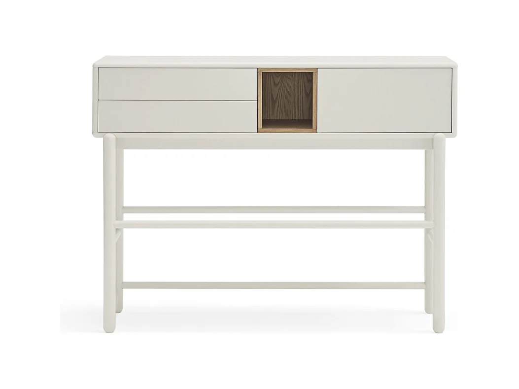 Corvo - Console 1 porte 2 tiroirs en bois L180cm - Blanc