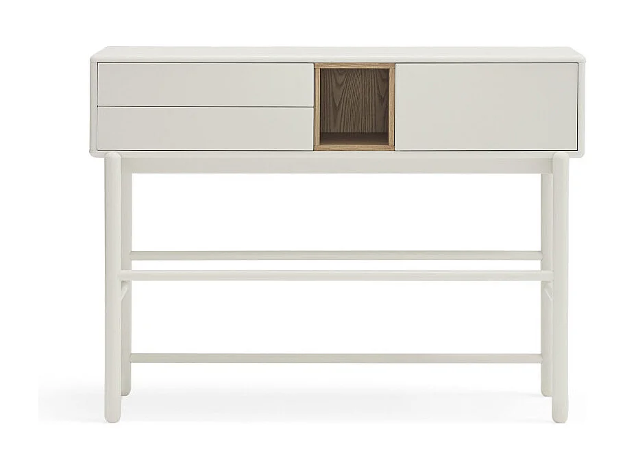 Corvo - Console 1 porte 2 tiroirs en bois L180cm - Blanc