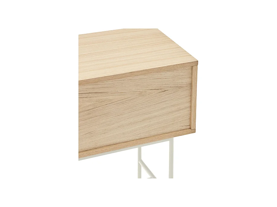 Yoko - Console 2 tiroirs en bois L120cm : Couleur - Blanc
