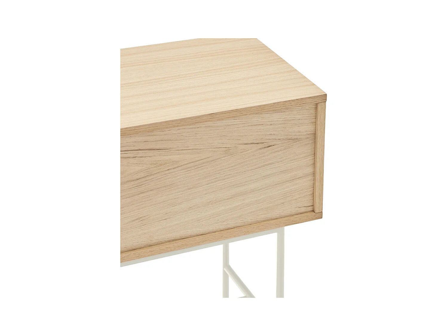 Yoko - Console 2 tiroirs en bois L120cm : Couleur - Blanc