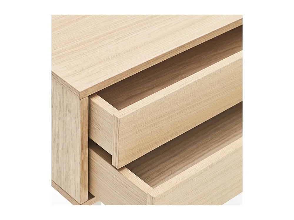 Yoko - Console 2 tiroirs en bois L120cm : Couleur - Blanc