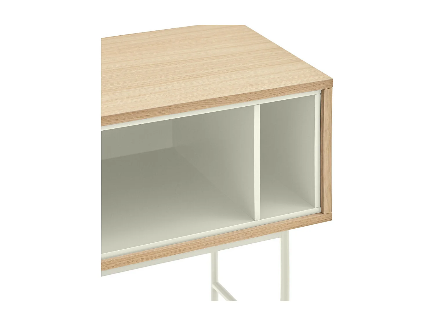Yoko - Console 2 tiroirs en bois L120cm : Couleur - Blanc