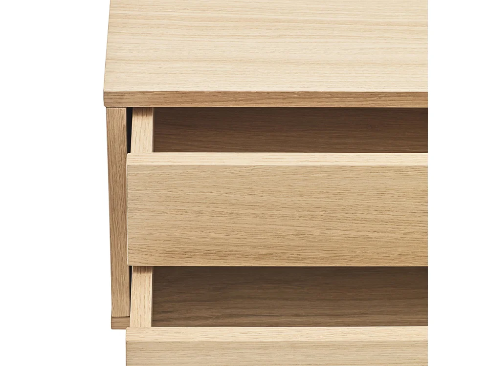 Yoko - Console 2 tiroirs en bois L120cm : Couleur - Blanc