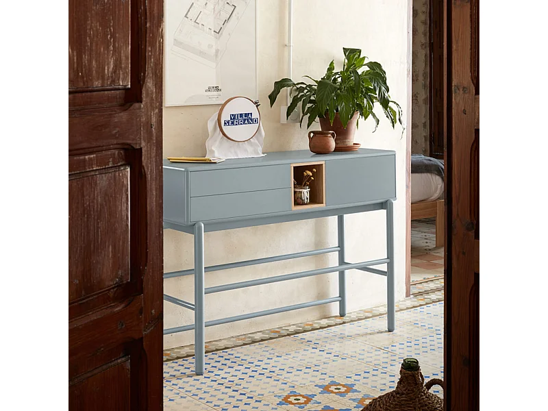 Consolle 2 cassetti Grigio Perla 120x35 cm