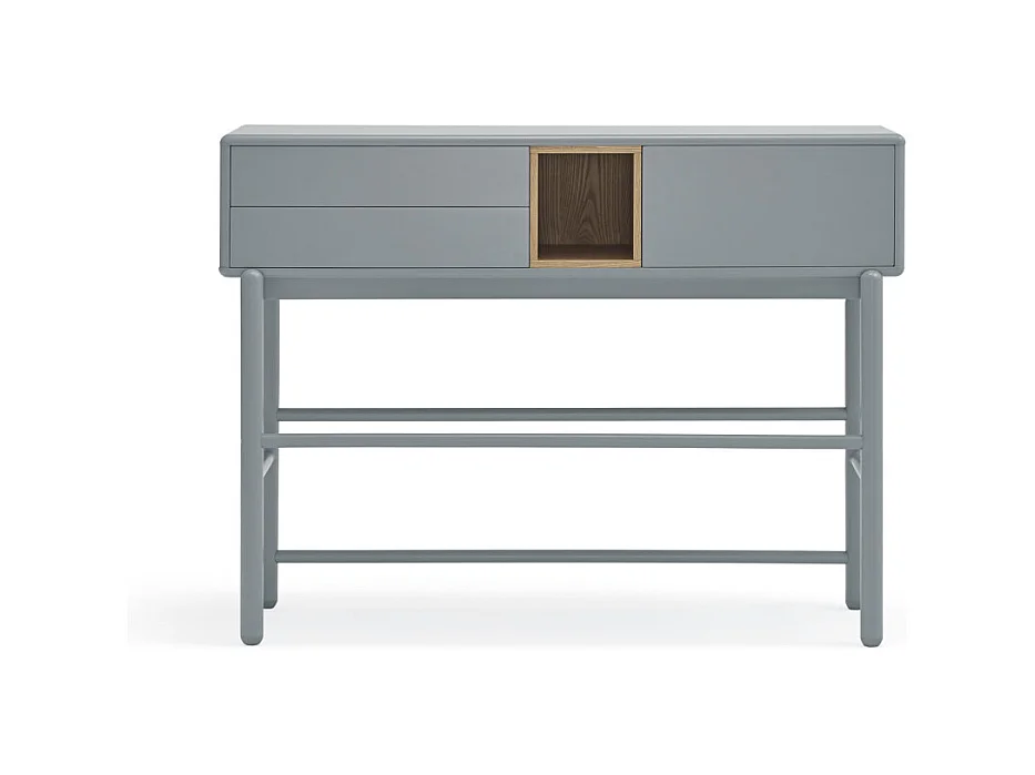 Corvo - Console 1 porte 2 tiroirs en bois L180cm - Gris clair