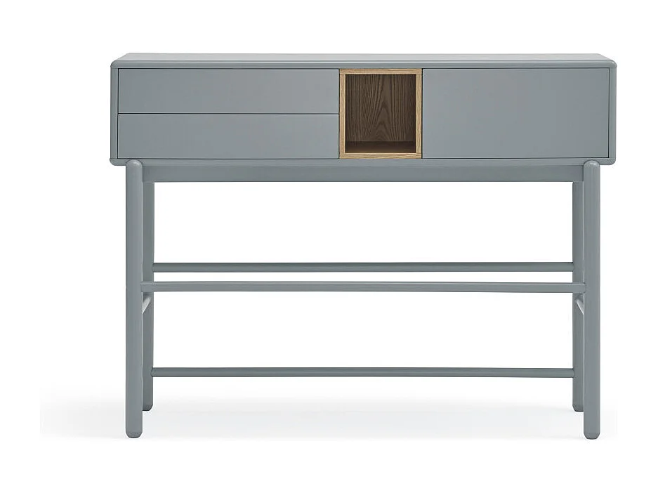 Corvo - Console 1 porte 2 tiroirs en bois L180cm - Gris clair