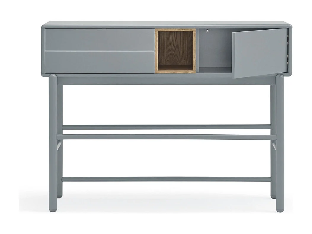 Corvo - Console 1 porte 2 tiroirs en bois L180cm - Gris clair