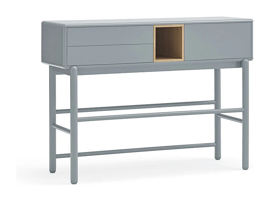 Corvo - Console 1 porte 2 tiroirs en bois L180cm - Gris clair