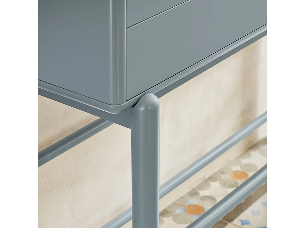 Corvo - Console 1 porte 2 tiroirs en bois L180cm - Gris clair
