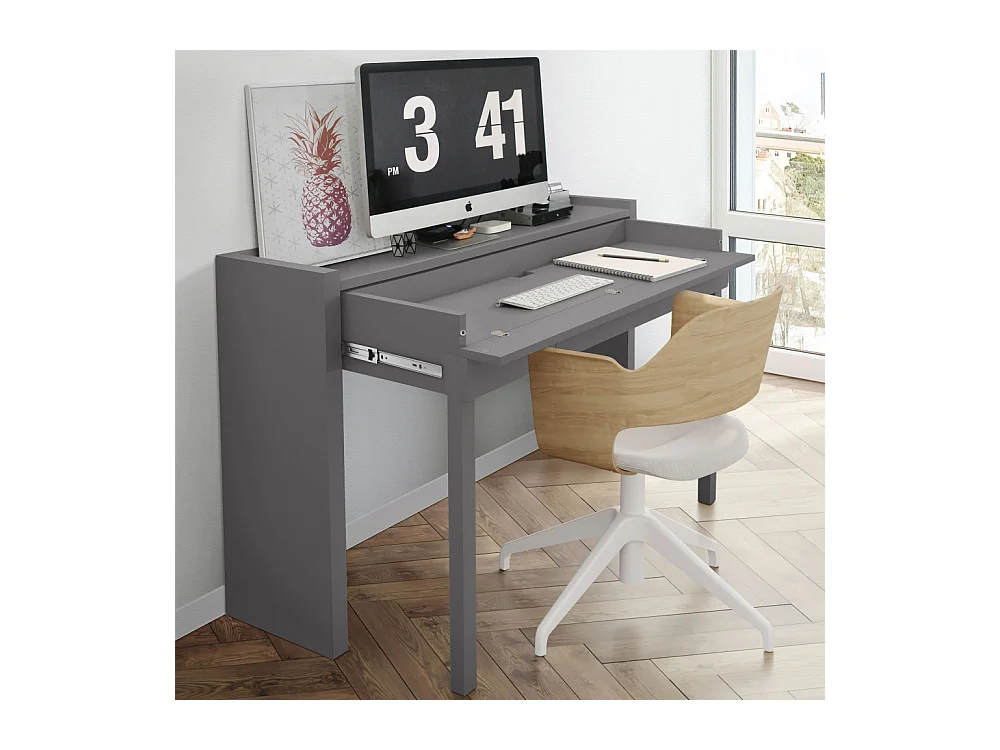 Mel - Console bureau extensible - Gris