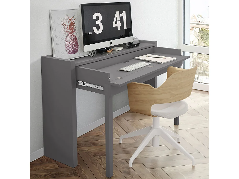 Mel - Console bureau extensible - Gris