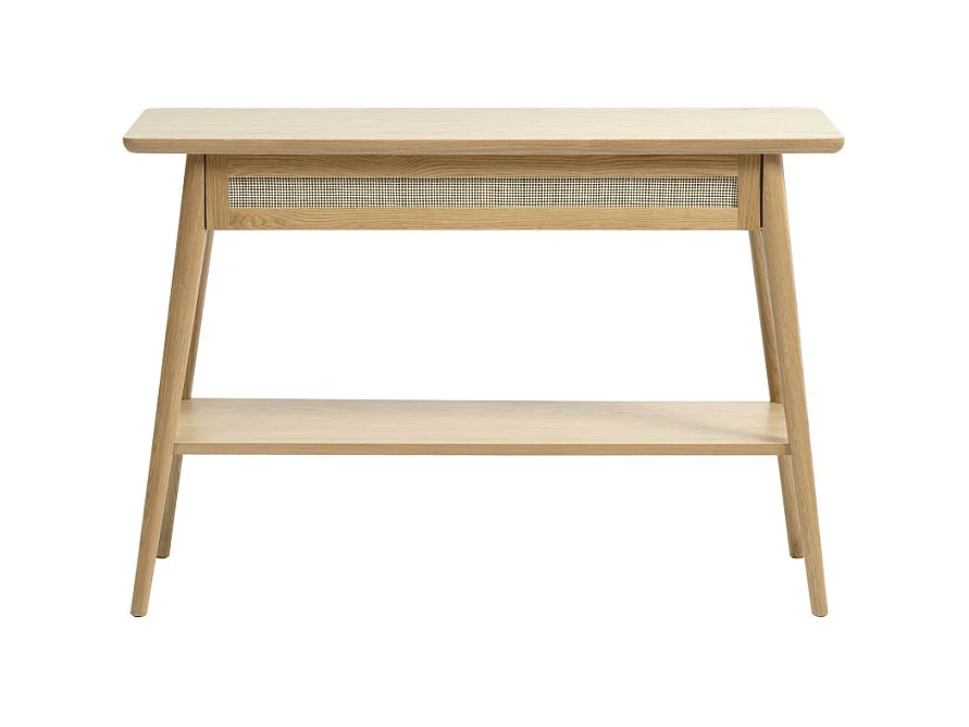 Kiyo - Console 1 tiroir en bois et cannage L110cm - Bois clair