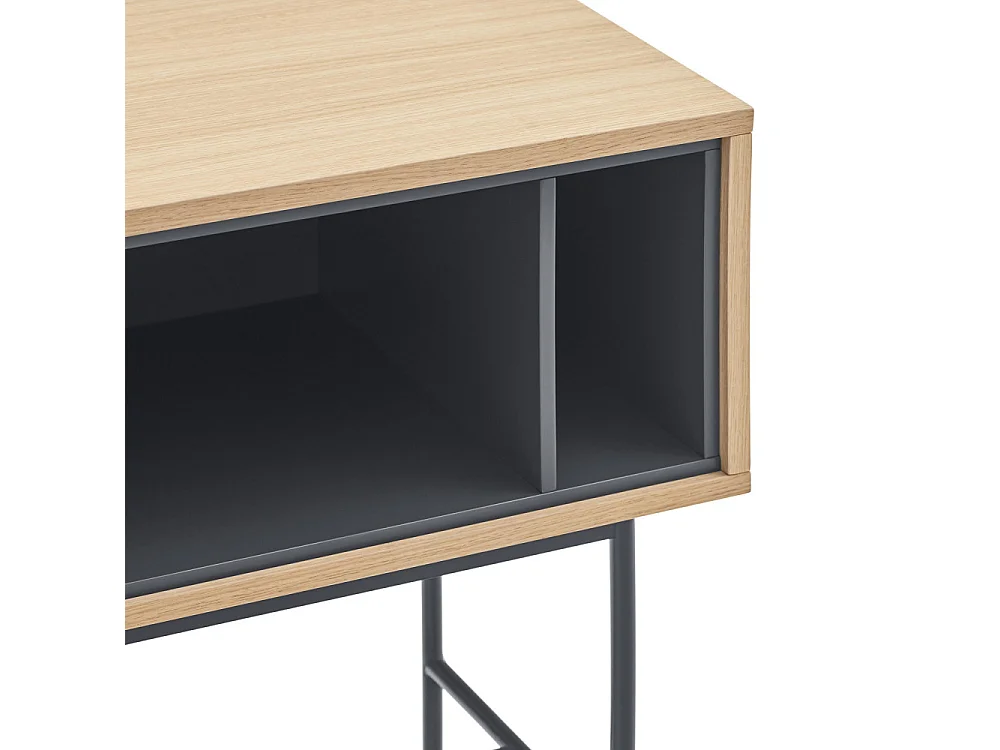 Yoko - Console 2 tiroirs en bois L120cm : Couleur - Gris anthracite