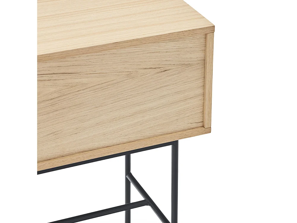Yoko - Console 2 tiroirs en bois L120cm : Couleur - Gris anthracite
