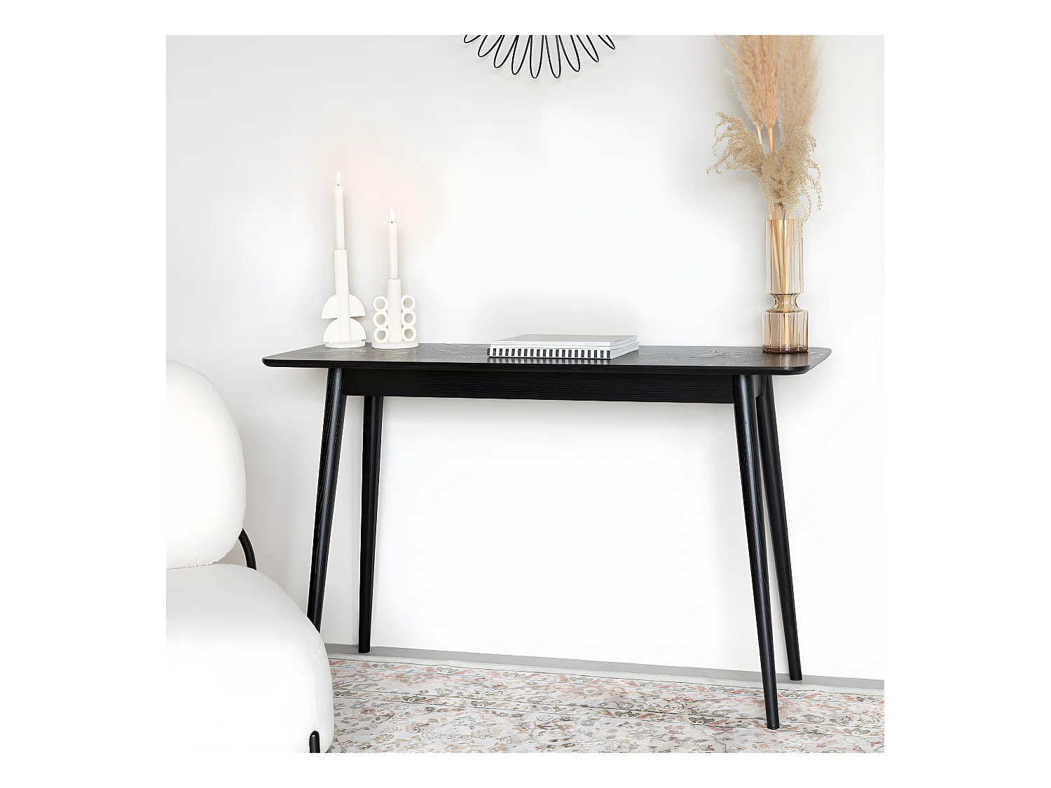 Fabio - Console en bois 120x40cm - Noir