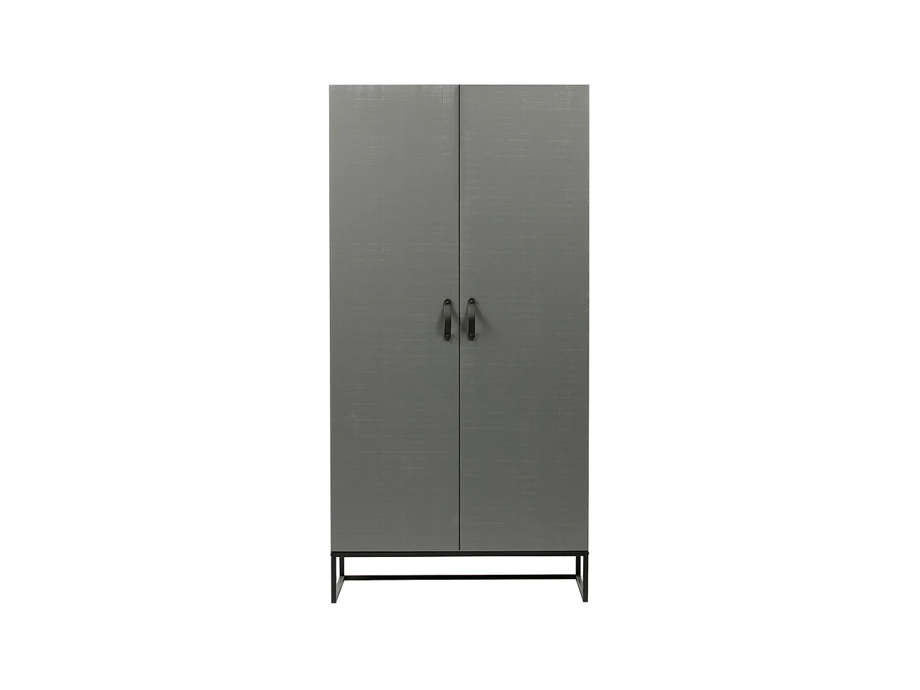 Morris - Armoire 2 portes en pin massif - Gris