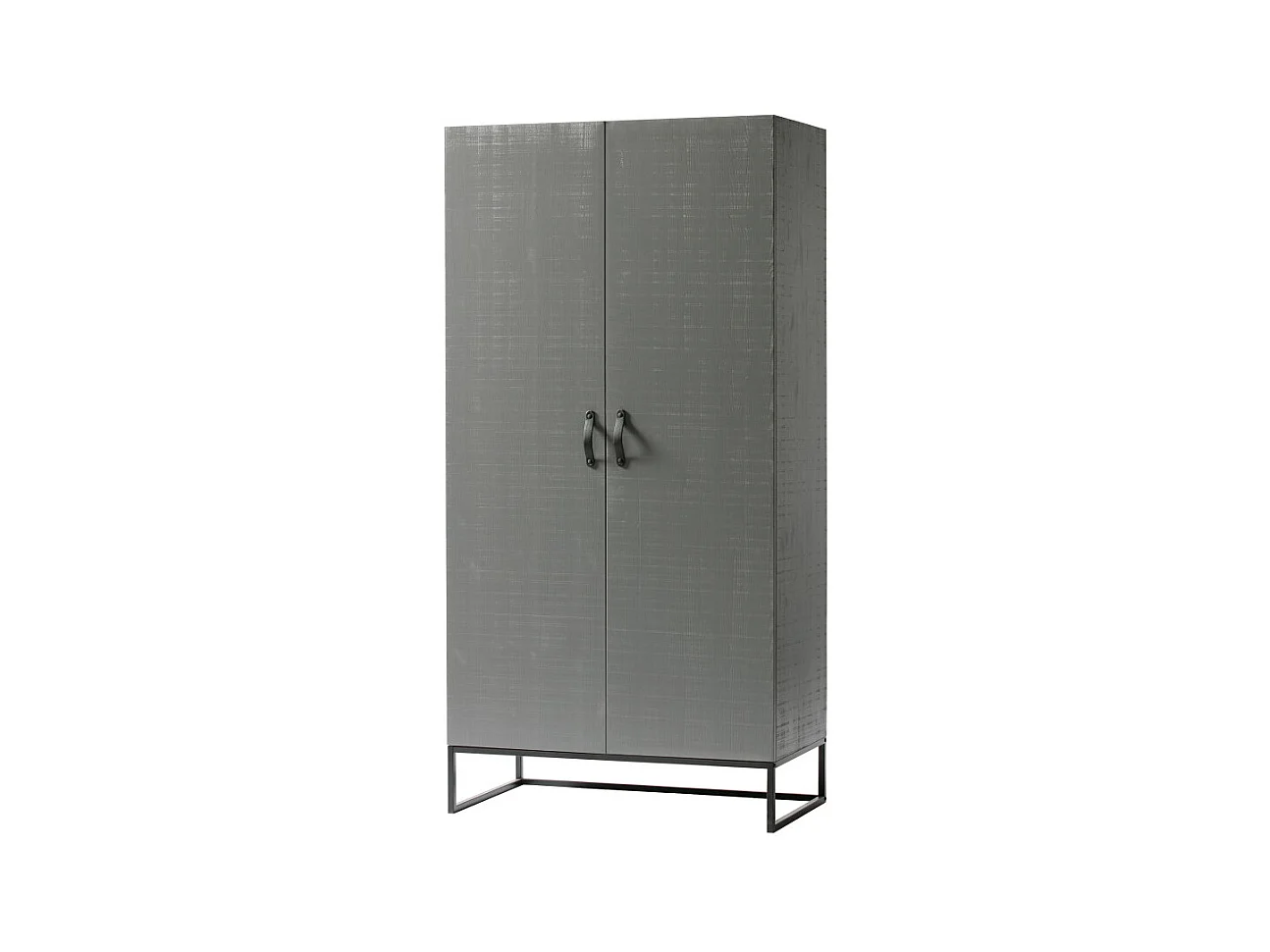Morris - Armoire 2 portes en pin massif - Gris