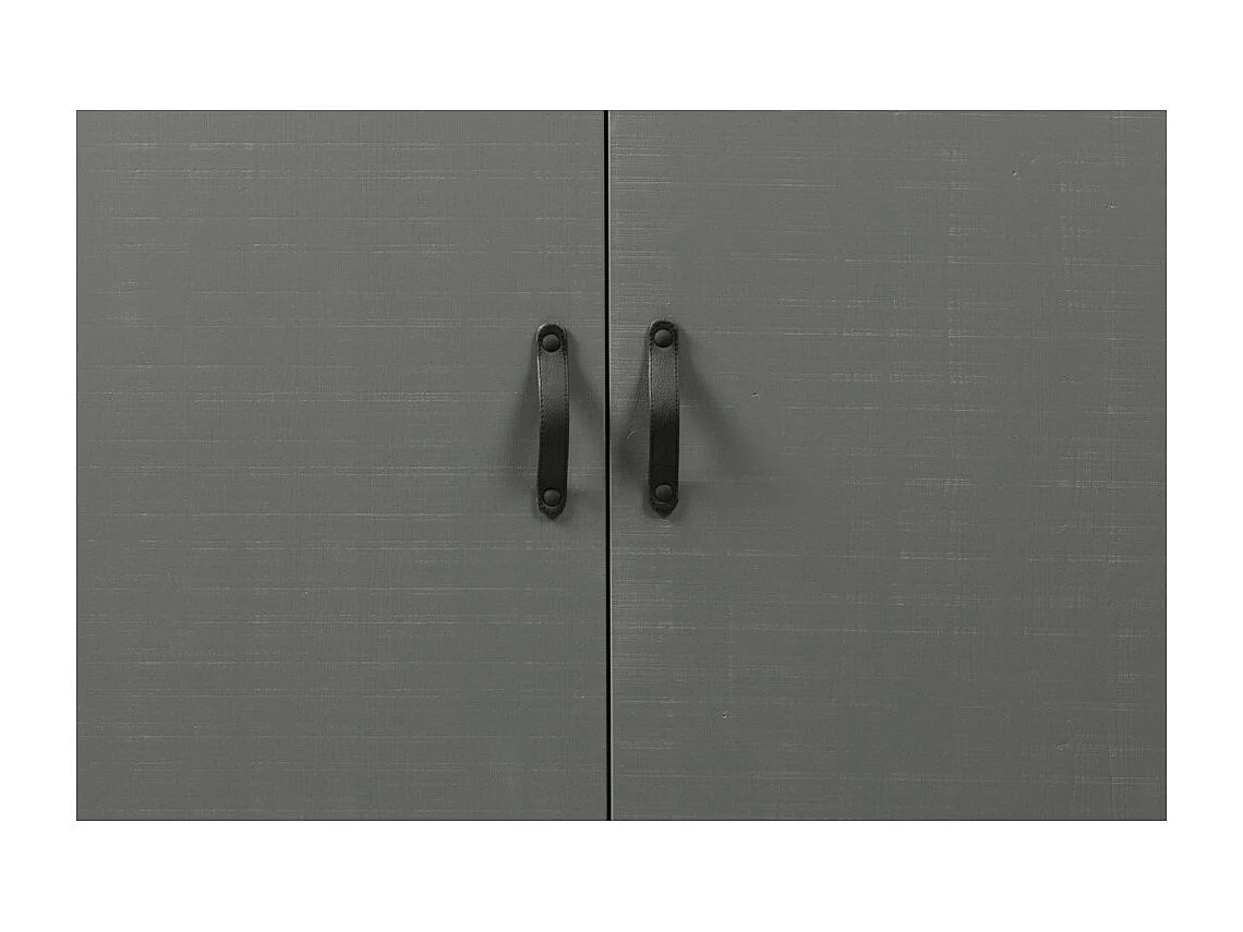 Morris - Armoire 2 portes en pin massif - Gris