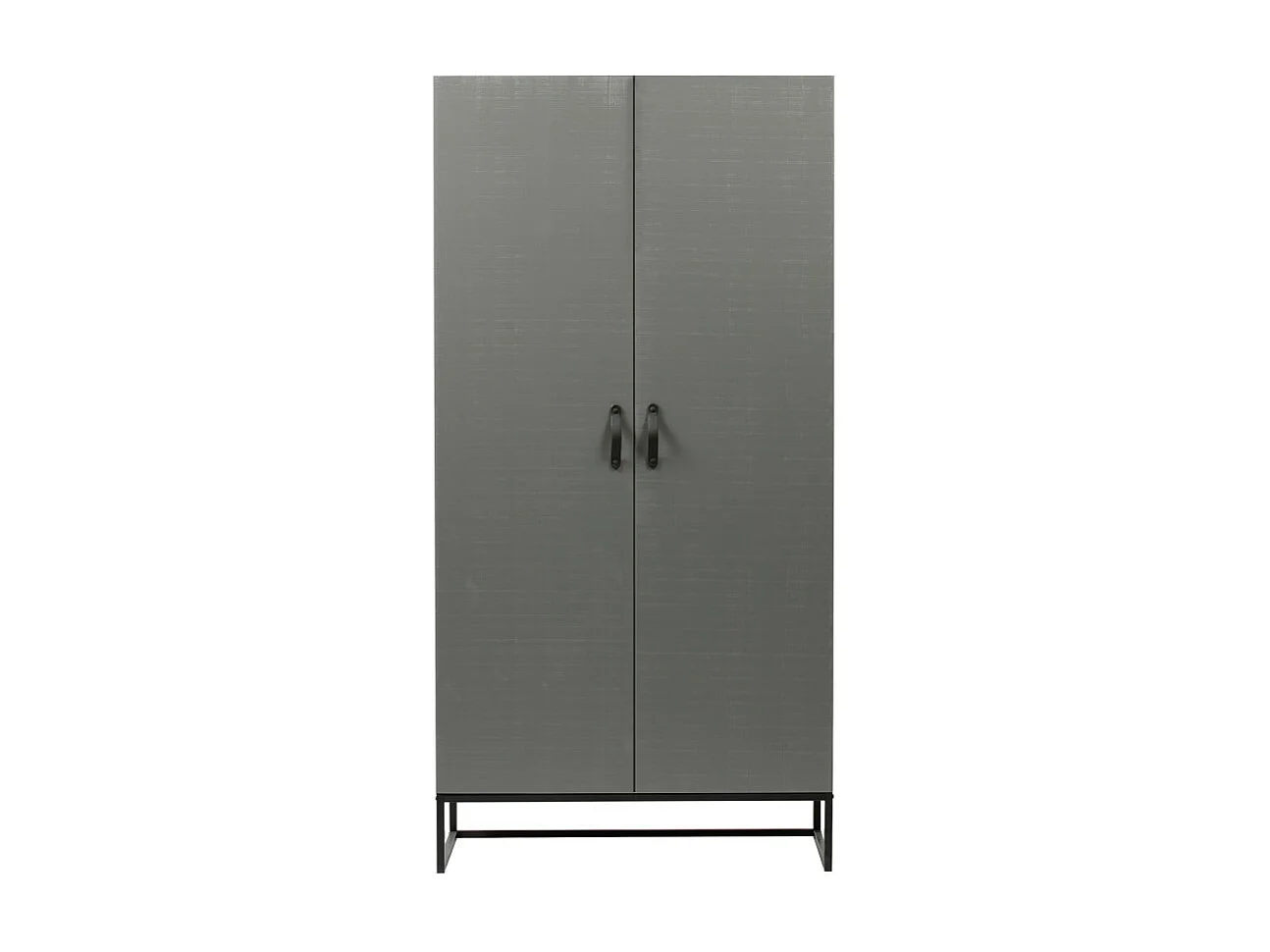 Morris - Armoire 2 portes en pin massif - Gris