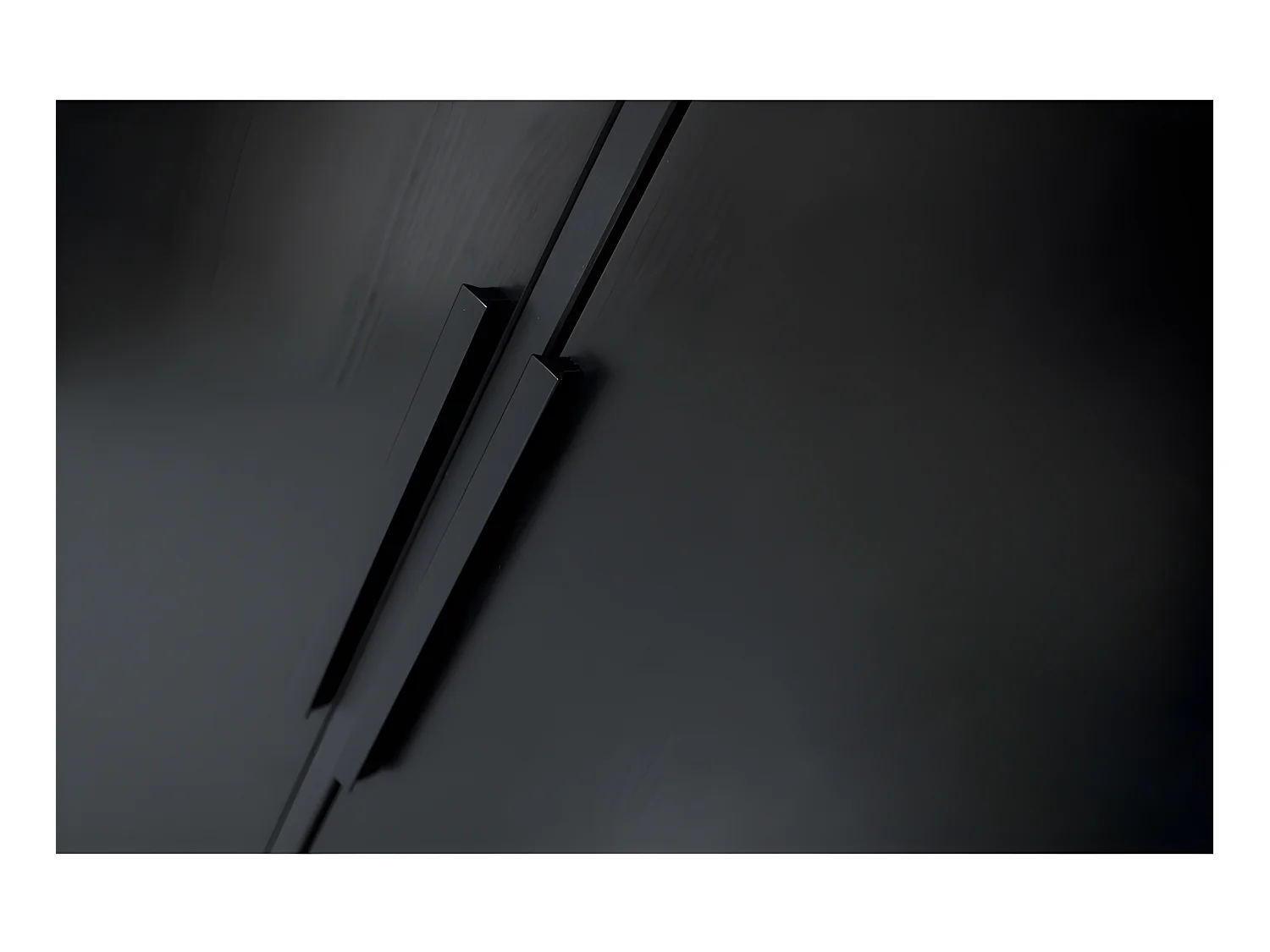 Adam - Armoire 2 portes 1 tiroir en bois - Noir