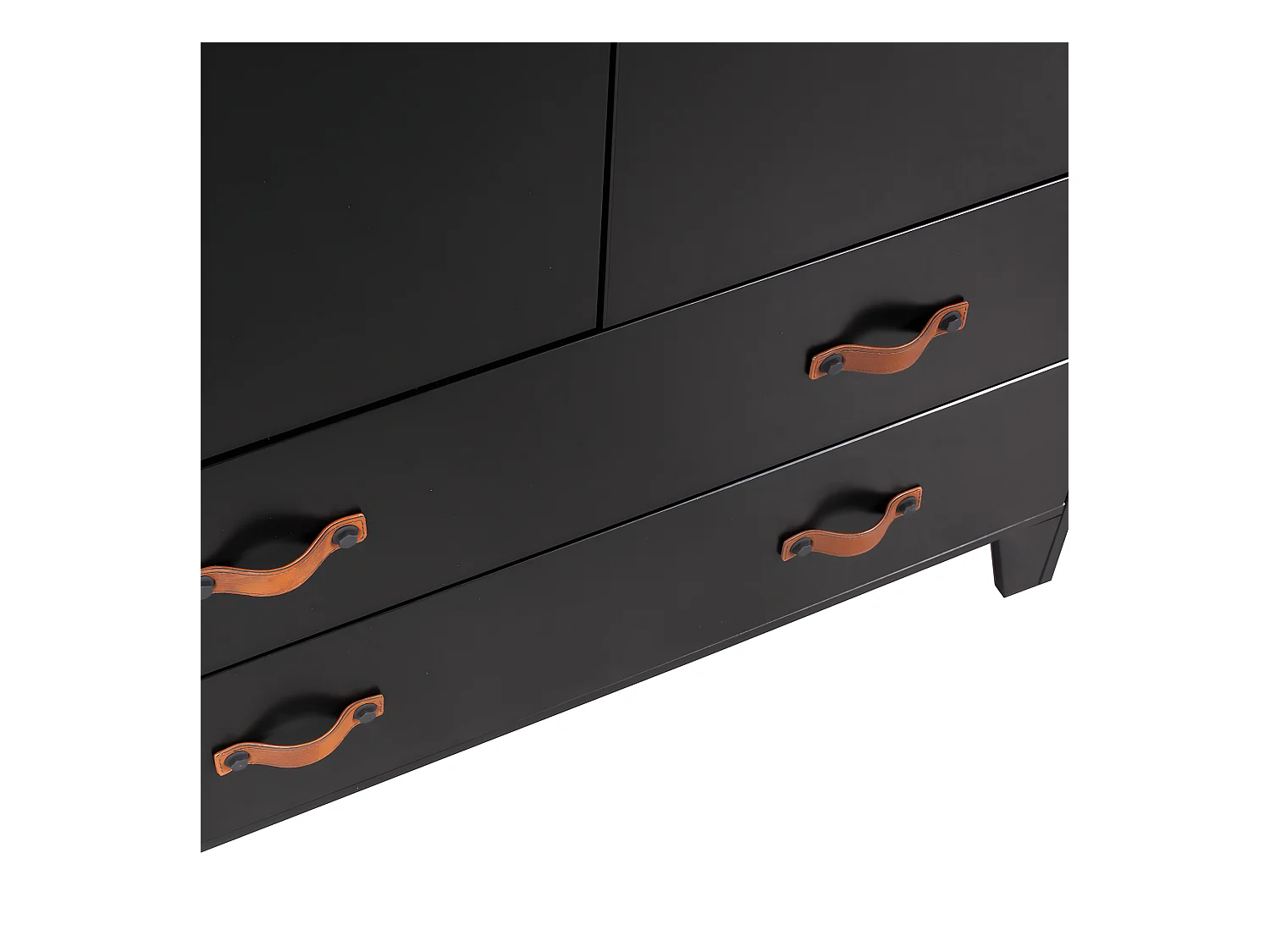 Dian - Armoire vestiaire pour enfant 2 portes 2 tiroirs - Noir