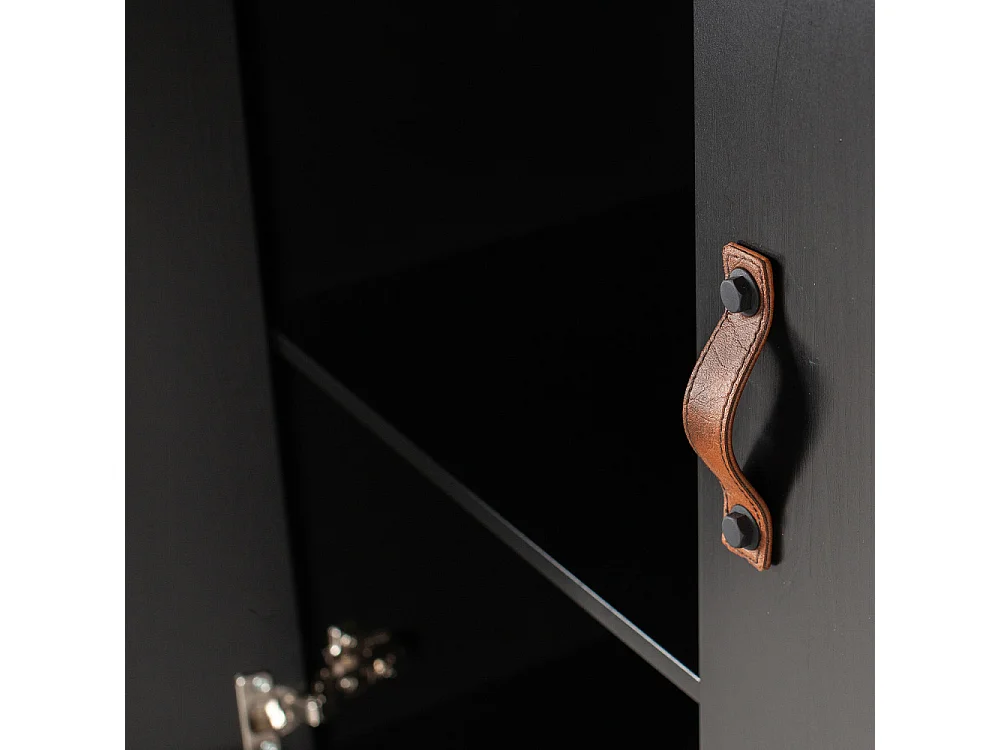 Dian - Armoire vestiaire pour enfant 2 portes 2 tiroirs - Noir