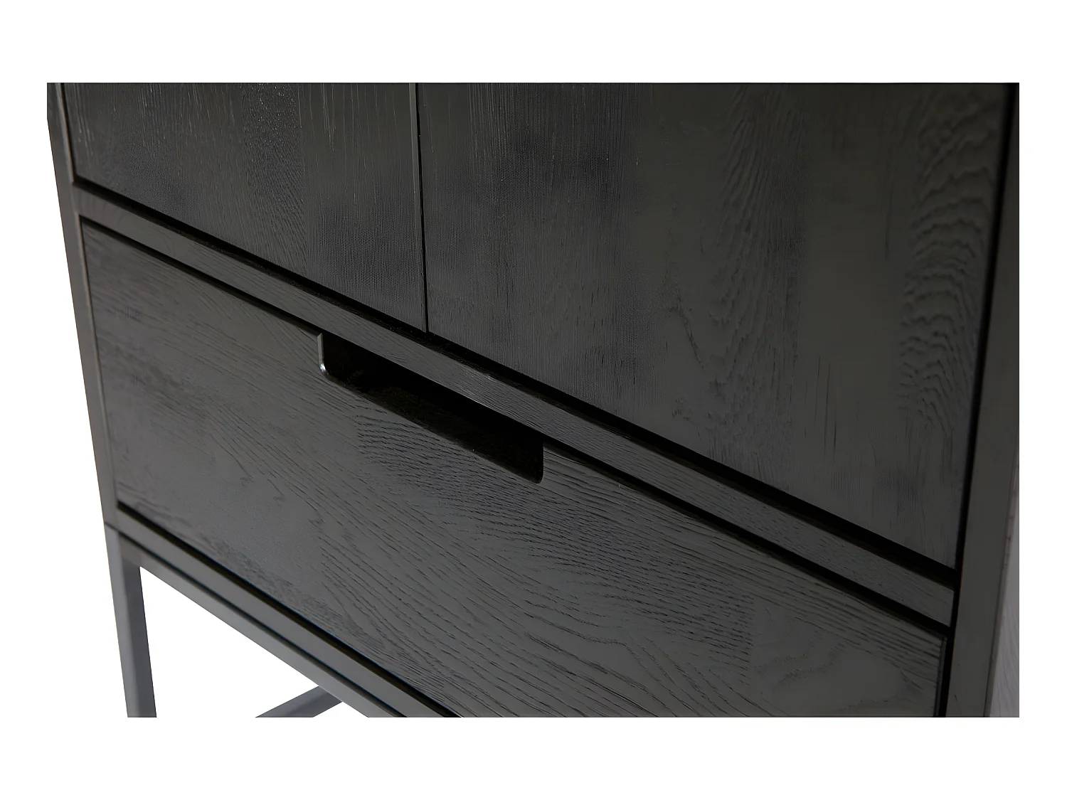 Silas - Armoire en frêne brossé - Noir