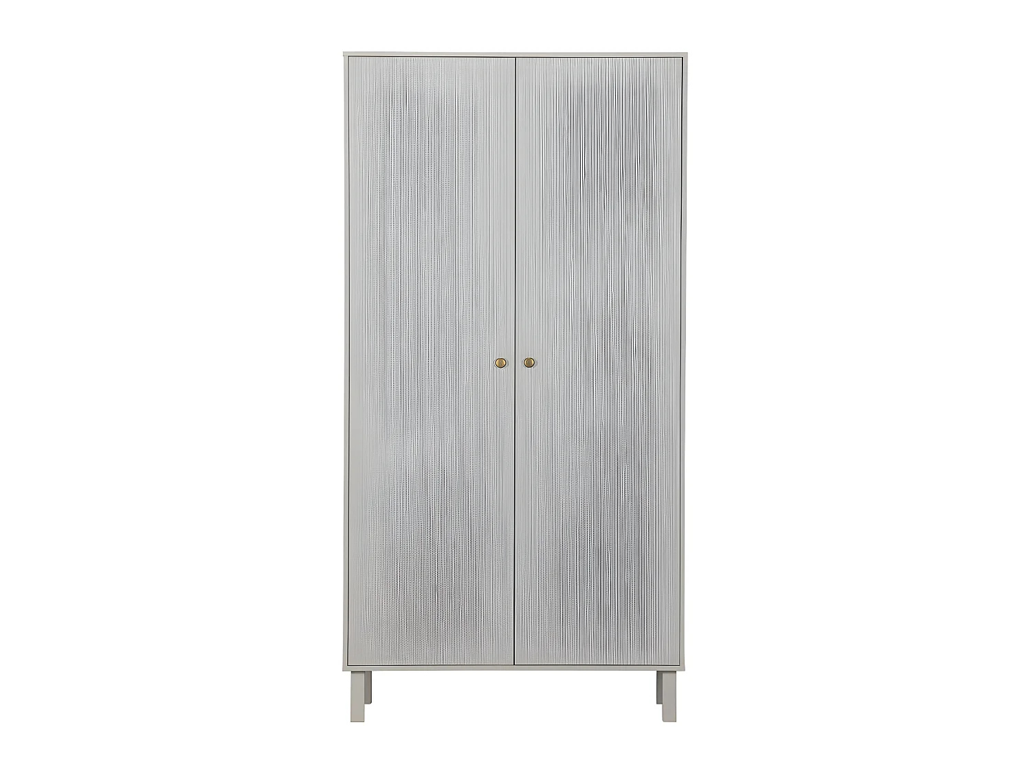 Madu - Armoire 2 portes 1 tiroir en bois H195cm - Gris clair