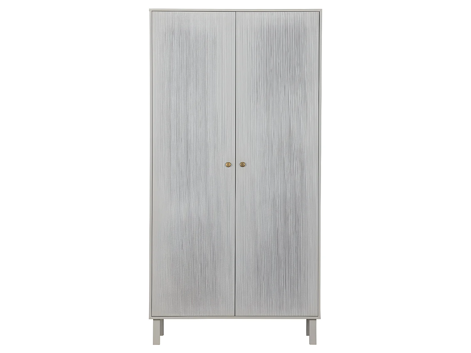 Madu - Armoire 2 portes 1 tiroir en bois H195cm - Gris clair