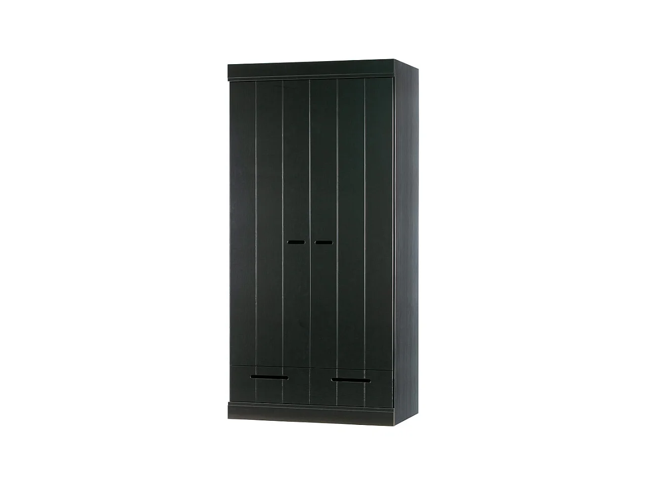Connect - Armoire en pin 2 portes 2 tiroirs - Noir
