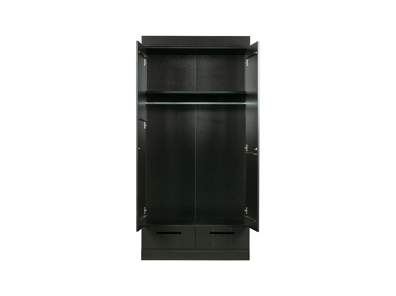 Connect - Armoire en pin 2 portes 2 tiroirs - Noir