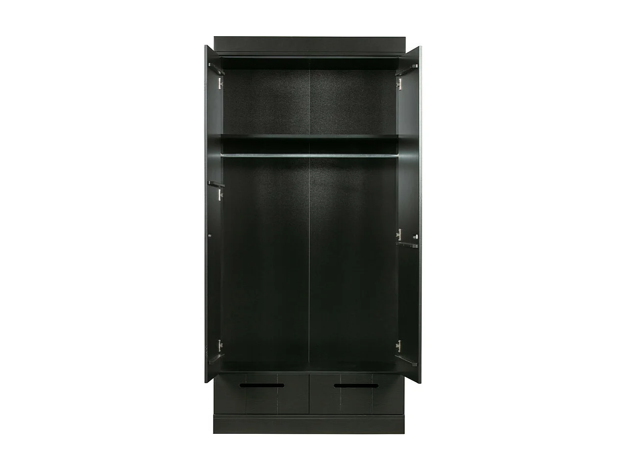 Connect - Armoire en pin 2 portes 2 tiroirs - Noir